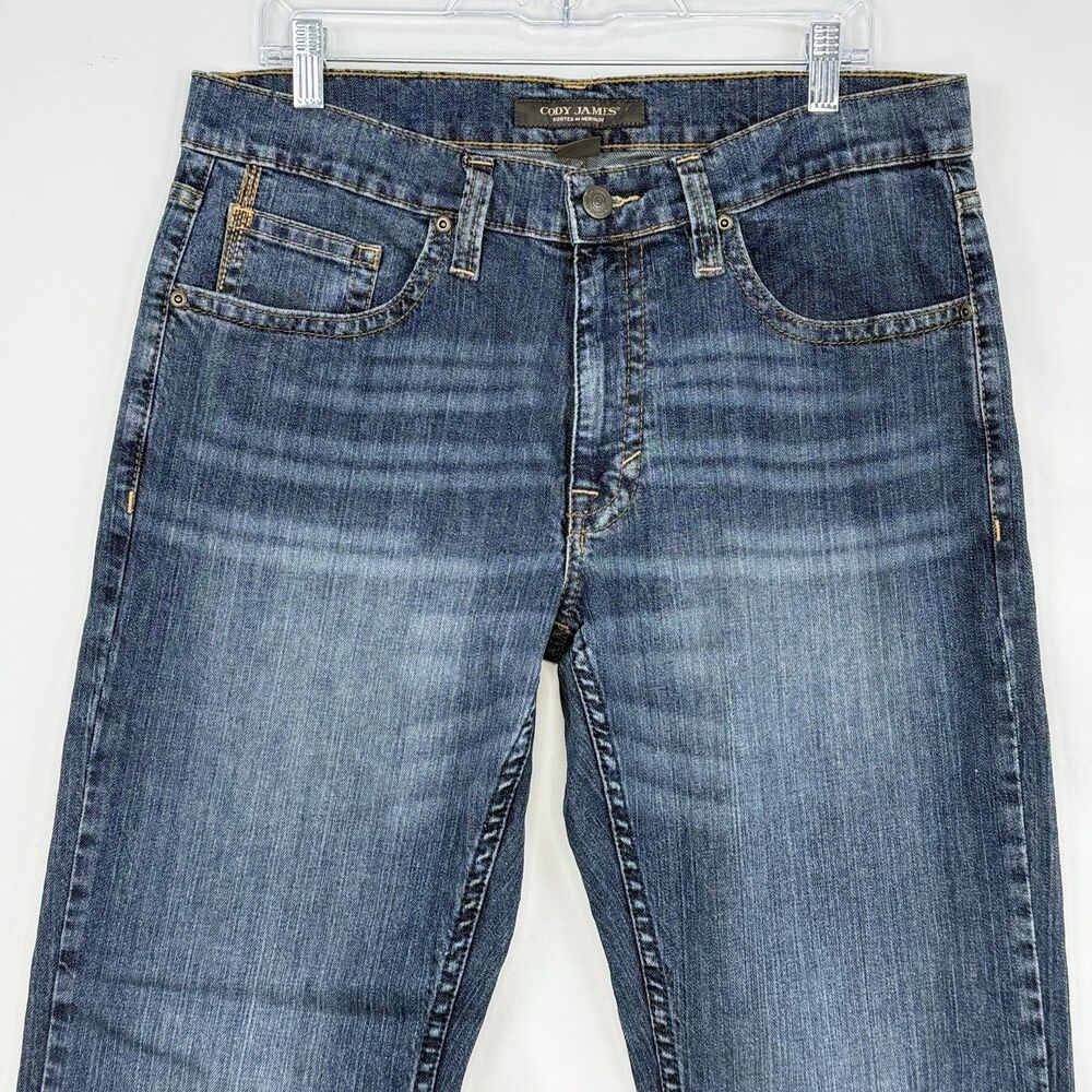 Cody James Men's Wolfstooth Wash Duke Relaxed Bootcut Stretch Denim Jeans 33x36 - Picture 7 of 16
